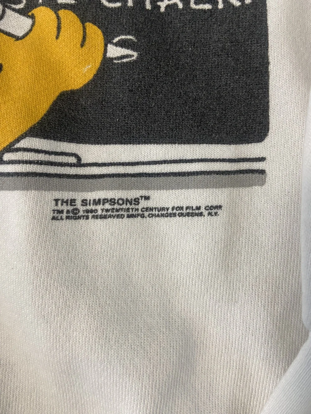 Vintage Simpsons Sweatshirt Mens XL White Bart Chalkboard Crewneck 90s USA Made